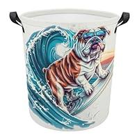 Algopix Similar Product 17 - TsyTma Cartoon Bulldog Surfing Laundry