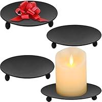 Algopix Similar Product 12 - Iron Plate Candle Holder Black