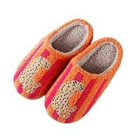 Algopix Similar Product 7 - QIPILON Leopard Fluffy Slippers Womens