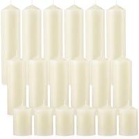 Algopix Similar Product 13 - MTLEE 18 Pcs Set of 3 Pillar Candles