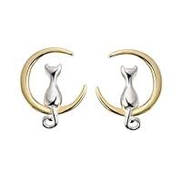 Algopix Similar Product 5 - SLeaf Sterling Silver Cat Moon
