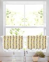 Algopix Similar Product 12 - Yellow Grey Botanical Kitchen Curtains