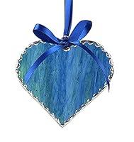Algopix Similar Product 18 - Heart Blue  Green Ripple Stained Glass