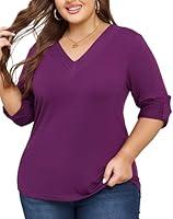 Algopix Similar Product 12 - Corfrute Women Plus Size Tops Pleated V