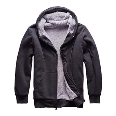 Best Deal for Megub Thick Winter Coat Fleece Hoodie Jacket for men