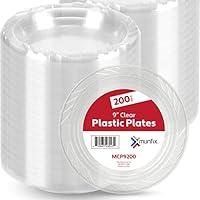 Algopix Similar Product 8 - Munfix 200 Clear Plastic Plates Set  9