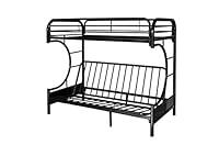 Algopix Similar Product 4 - HODEDAH IMPORT Futon Bunk Bed Twin
