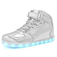 Algopix Similar Product 20 - Wooowyet Silver Men LED Light Up Shoes