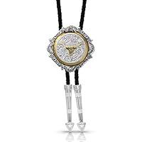 Algopix Similar Product 3 - Silver and Gold Engraved Button Bolo