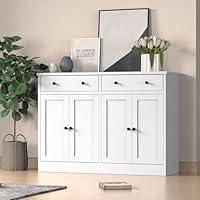 Algopix Similar Product 18 - holzart White Buffet Storage Cabinet