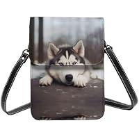 Algopix Similar Product 1 - Husky Dog Print Small Cell Phone Purse