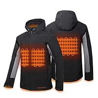 Algopix Similar Product 7 - CONQUECO Mens Heated Jacket Soft Shell