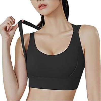 Large Size Sports Bras Thin Shoulders with Sports Underwear Women's  Shockproof Running Gathered Fitness Bra