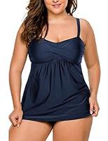 Algopix Similar Product 13 - LALAGEN Womens Straps Swimdress Plus
