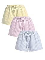 Algopix Similar Product 15 - Milumia Women 3 Pack Striped Drawstring