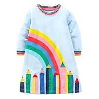 Algopix Similar Product 4 - SHOOYING Toddler Girls Dresses Cartoon