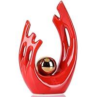 Algopix Similar Product 5 - Red Modern Abstract Art Ceramic Statue