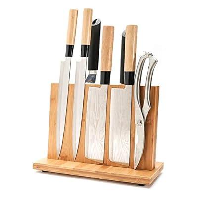 ENOKING Magnetic Knife Block Kitchen Knife Holder Without Knives- Natural  Acacia
