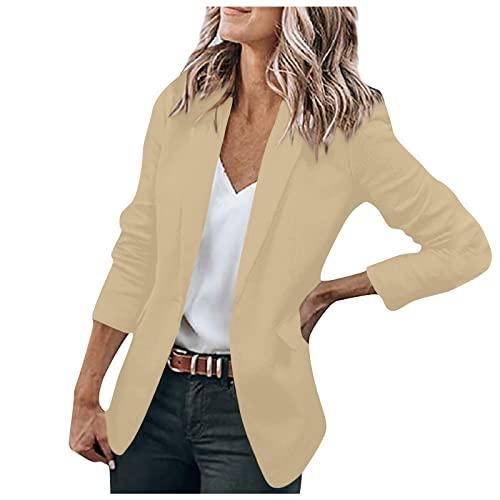 Cicy Bell Womens Casual Blazers Open Front Long Sleeve Work Office Jackets  Blazer(Apricot,X-Small) at  Women's Clothing store