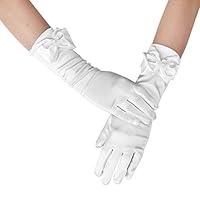 Algopix Similar Product 12 - Long Satin Formal GlovesKids Size Full
