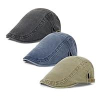 Algopix Similar Product 19 - Qlauca 3Pcs Mens Newsboy Caps Washing