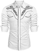 Algopix Similar Product 8 - COOFANDY Mens White Western Shirt