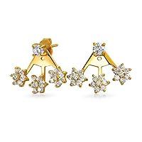 Algopix Similar Product 7 - Cubic Zirconia Flower Fan CZ Ear Back