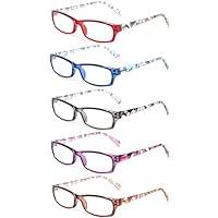 Algopix Similar Product 1 - Reading Glasses 5 Pairs Fashion Ladies