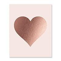 Algopix Similar Product 10 - Rose Gold Foil Heart Print Blush Pink