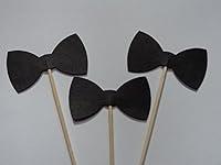 Algopix Similar Product 2 - Black Bow Tie Cupcake Toppers  Food