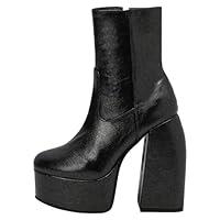 Algopix Similar Product 9 - Ladies Solid Color High Heel Chunky