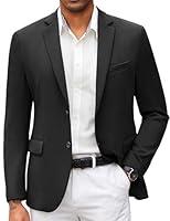 Algopix Similar Product 13 - COOFANDY Mens Black Casual Blazer Dress