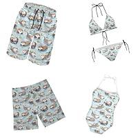 Algopix Similar Product 19 - POLERO Cute Otter Family Swimsuits