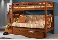 Algopix Similar Product 4 - Donco Kids Tall Mission Stairway Futon