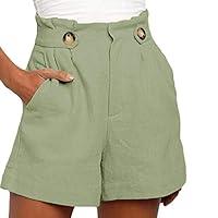 Algopix Similar Product 11 - FORUU Cotton Linen Shorts Women2020