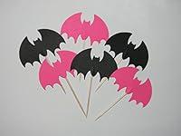 Algopix Similar Product 14 - Set of 24 Pink Bat cupcake toppers