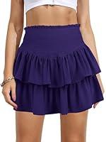 Algopix Similar Product 3 - Vigorics Purple Skirt Ruffle Mini Skirt