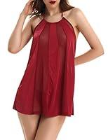 Algopix Similar Product 4 - Women 2 Pieces Babydoll Mesh Sleepwear