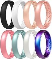 Algopix Similar Product 8 - Egnaro Silicone Anniversary Ring Women