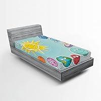 Algopix Similar Product 5 - Ambesonne Space Fitted Sheet Cartoon