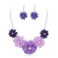 Algopix Similar Product 4 - Flyonce Light Purple Flower Statement