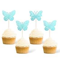 Algopix Similar Product 8 - Gexolenu 24 Pcs Butterfly Cupcake