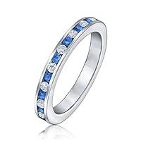 Algopix Similar Product 13 - Blue White Alternating Stackable CZ