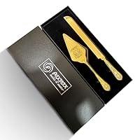 Algopix Similar Product 1 - PAXNOK Gold Wedding Cake Knife And