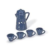 Algopix Similar Product 3 - Miniature  Coffee Pot with Cups  Blue