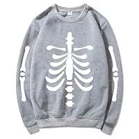 Algopix Similar Product 5 - Men Hoodless Sweatshirt Skeleton Print