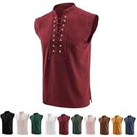 Algopix Similar Product 9 - Mens Cotton Linen Tank Top Shirts