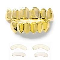 Algopix Similar Product 1 - TSANLY Gold Grillz 6 Teeth Mouth 24K