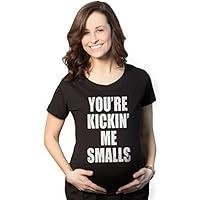 Algopix Similar Product 15 - Maternity Kicking Me Smalls Funny T
