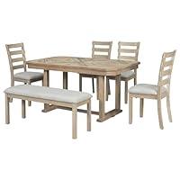 Algopix Similar Product 20 - SONGG 6Piece Rubber Wood Dining Table
